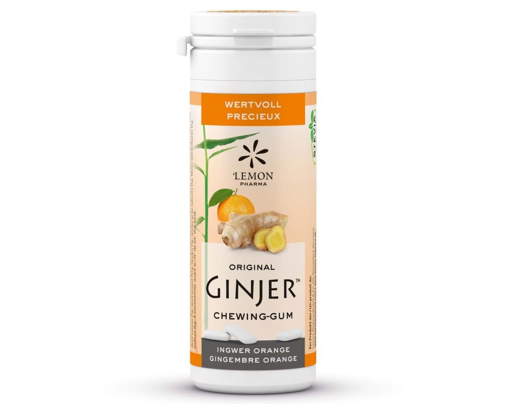 LEMON PHARMA GINGER CHWING GUM GINGEMBRE ORANGE 30G